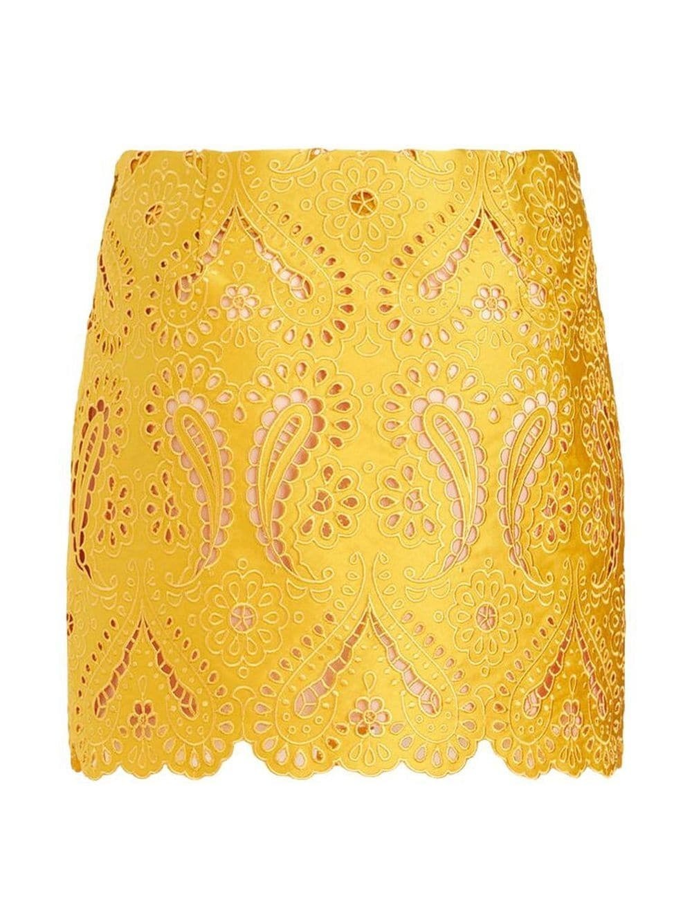 embroidered design mini skirt - 6