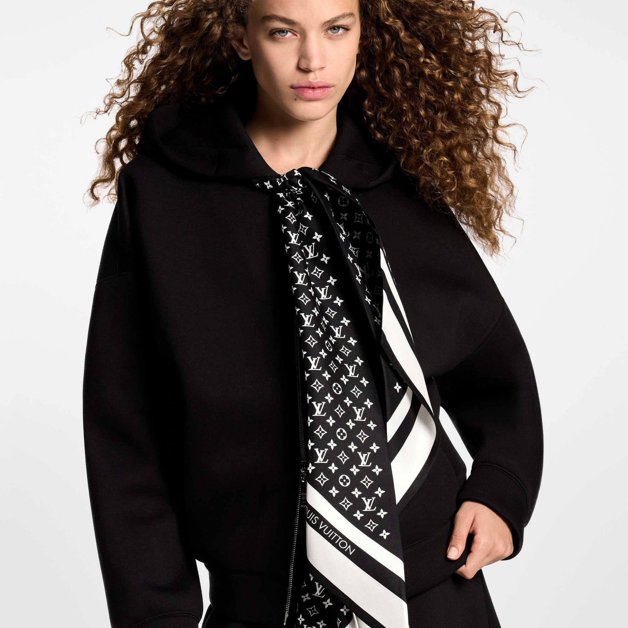 Monogram Scarf Zip-Up Hoodie - 4