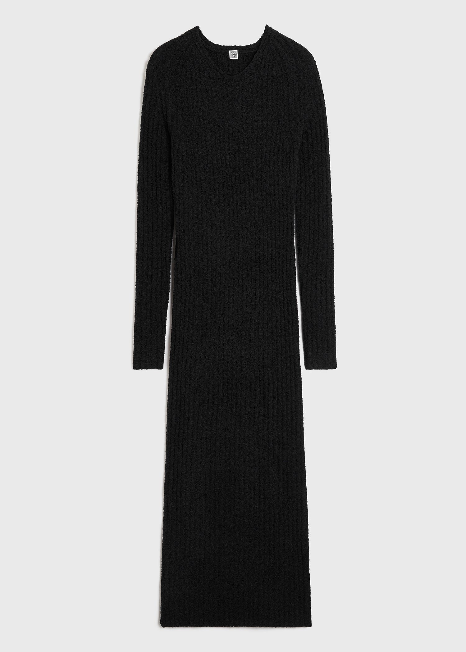 Ribbed merino blend dress black - 1