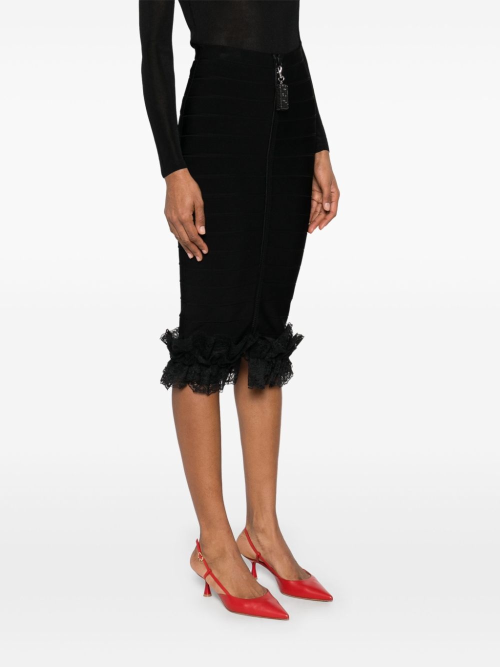 x Christopher Kane ruffle knit midi skirt - 3