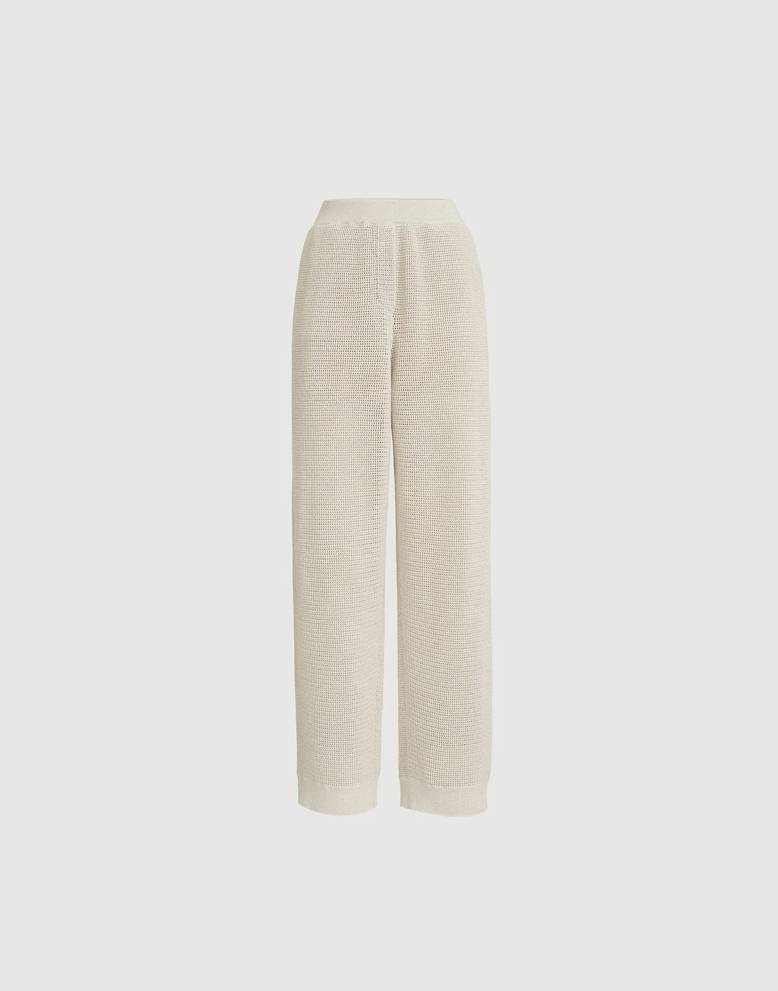 Cotton sparkling net knit trousers - 1