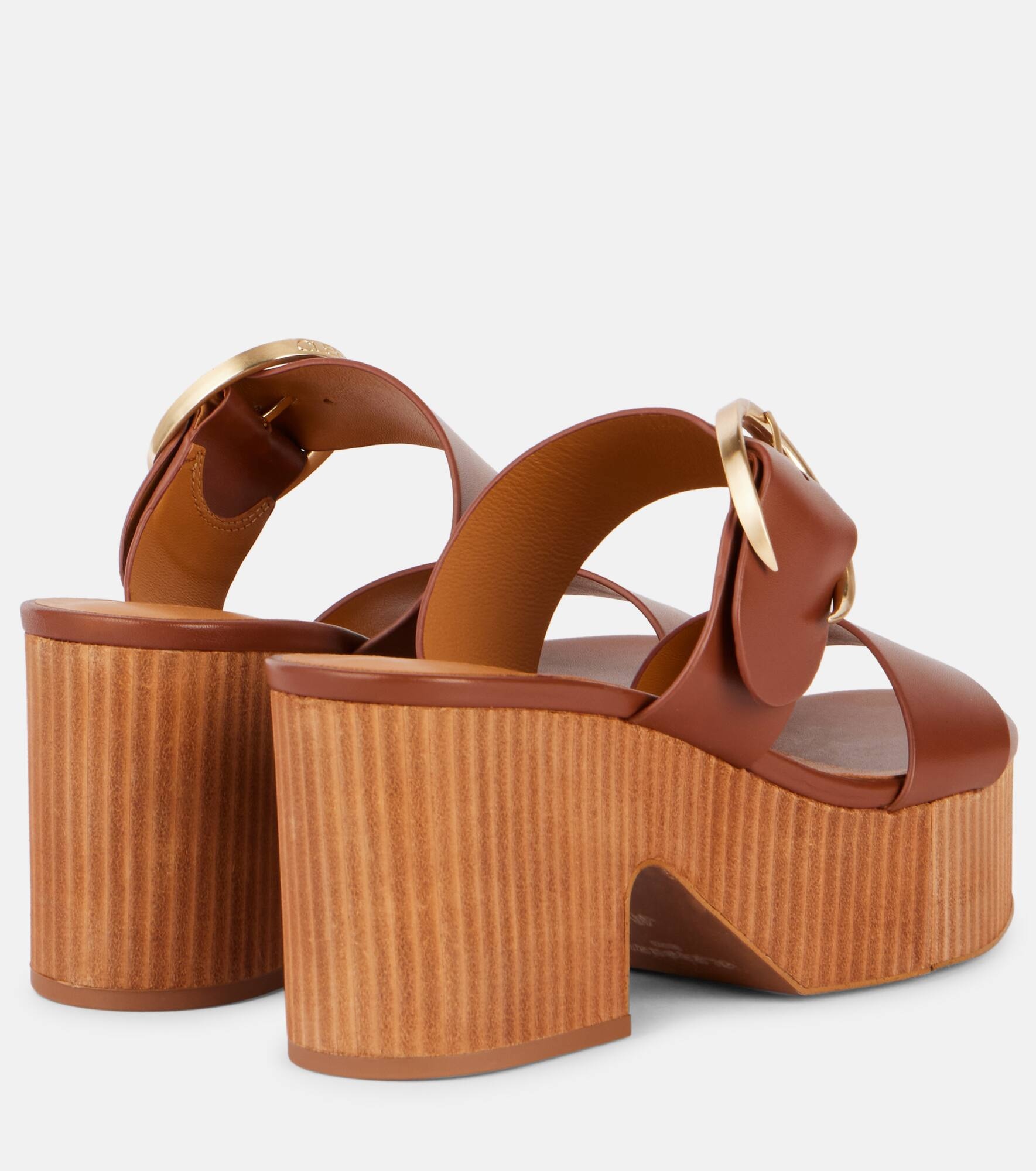 Chance leather platform mules - 2