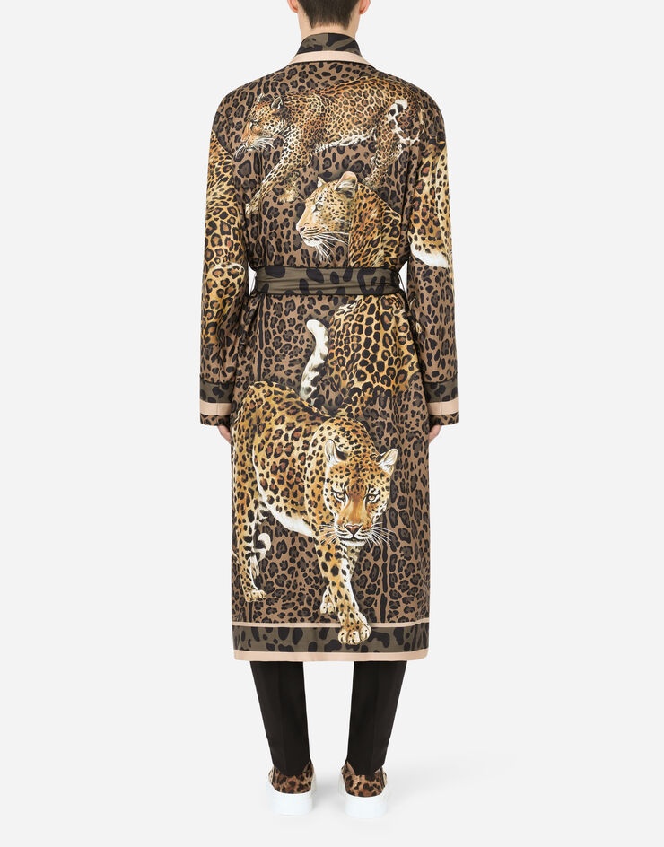 Leopard-print silk robe - 2