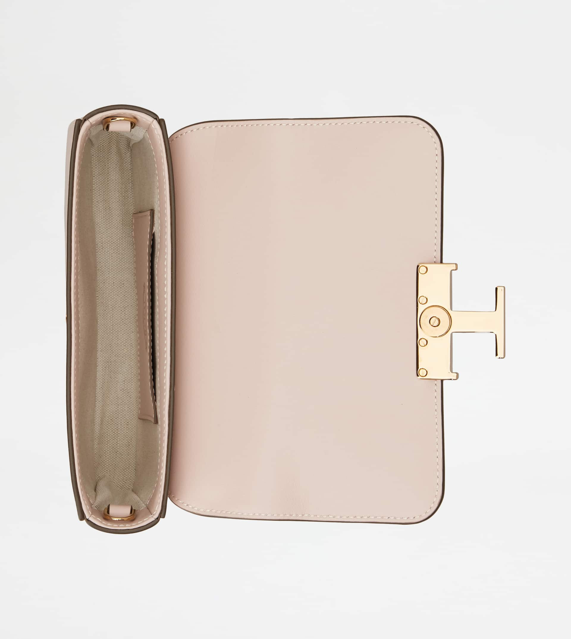 T TIMELESS FLAP BAG IN LEATHER MICRO - PINK - 3