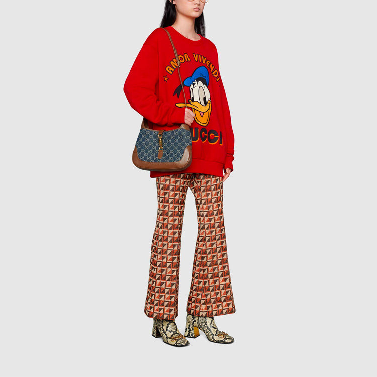 Gucci x Disney SS21 Donald Duck Printed Cotton Sweatshirt For Men Red 617964-XJDC1-6429 - 2