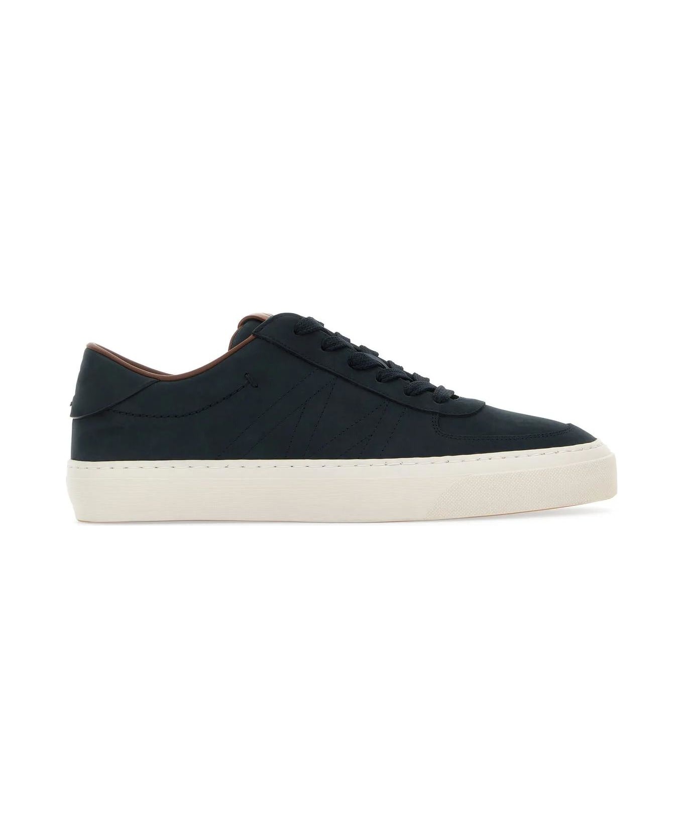 Midnight Blue Leather Monclub Sneakers - 1