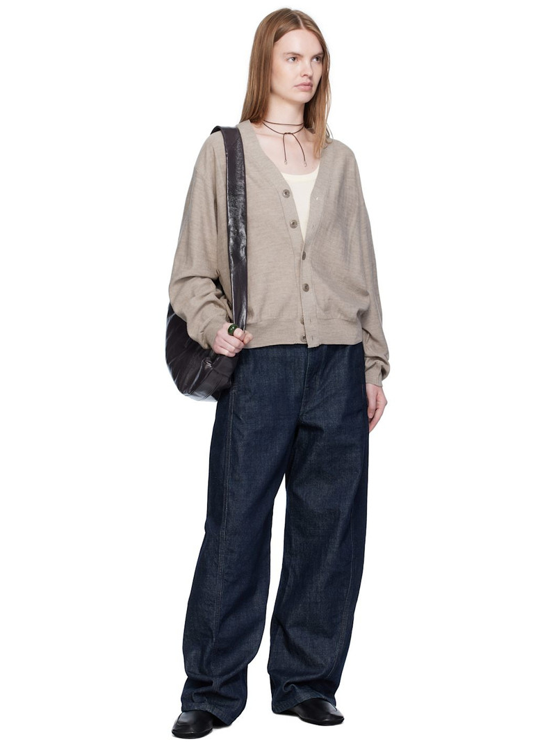 Lemaire Taupe Relaxed Twisted Cardigan outlook