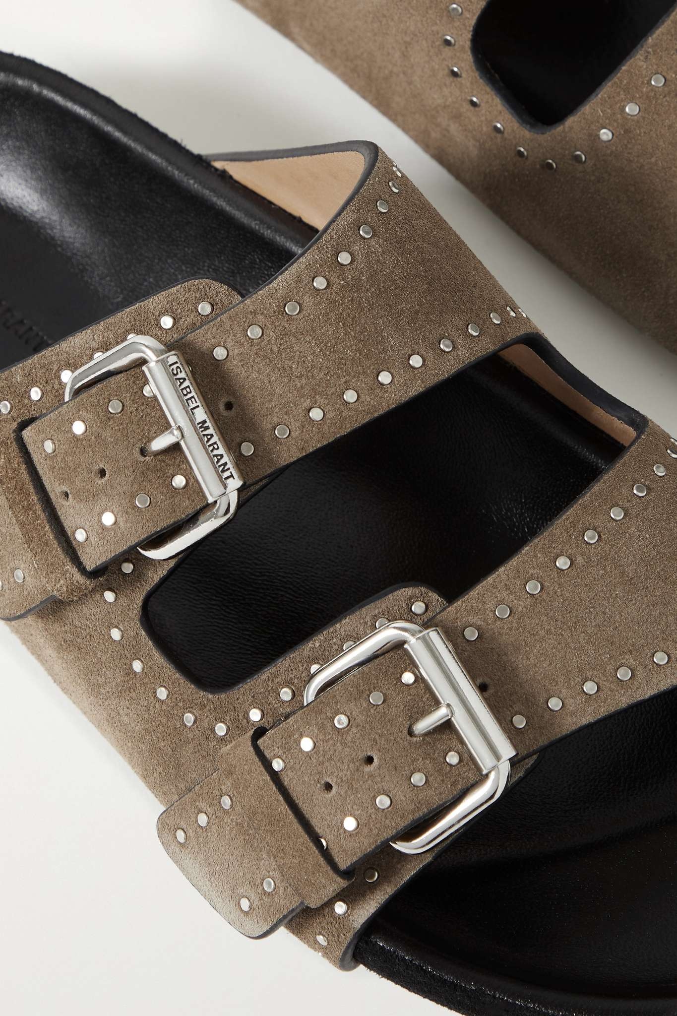Lennyo studded suede slides - 4