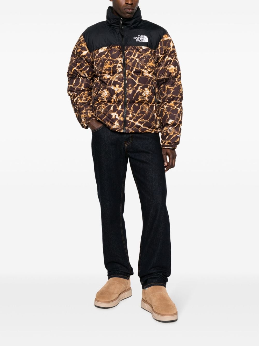 abstract-pattern print padded-design jacket - 2