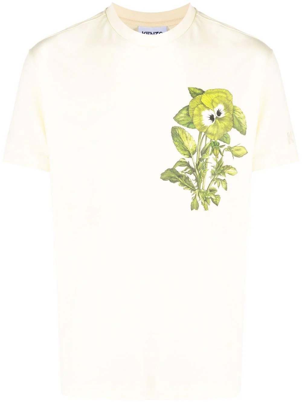 pansy floral-print short-sleeve T-shirt - 1