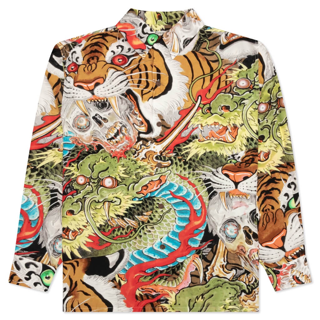 TIM LEHI HAWAIIAN L/S SHIRT TYPE-1 - GREEN - 1