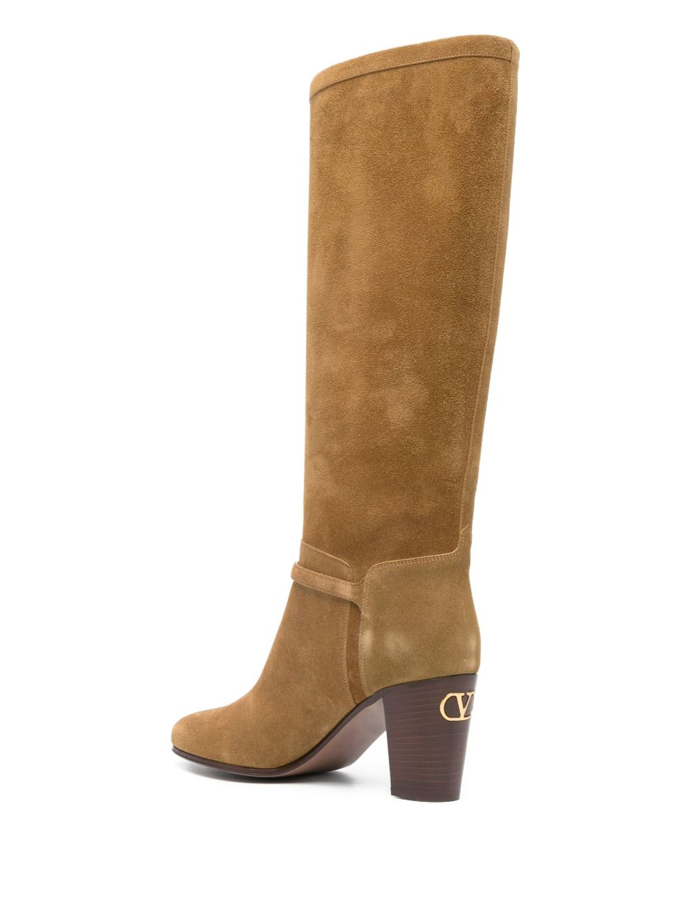 buckle-strap suede boots - 3