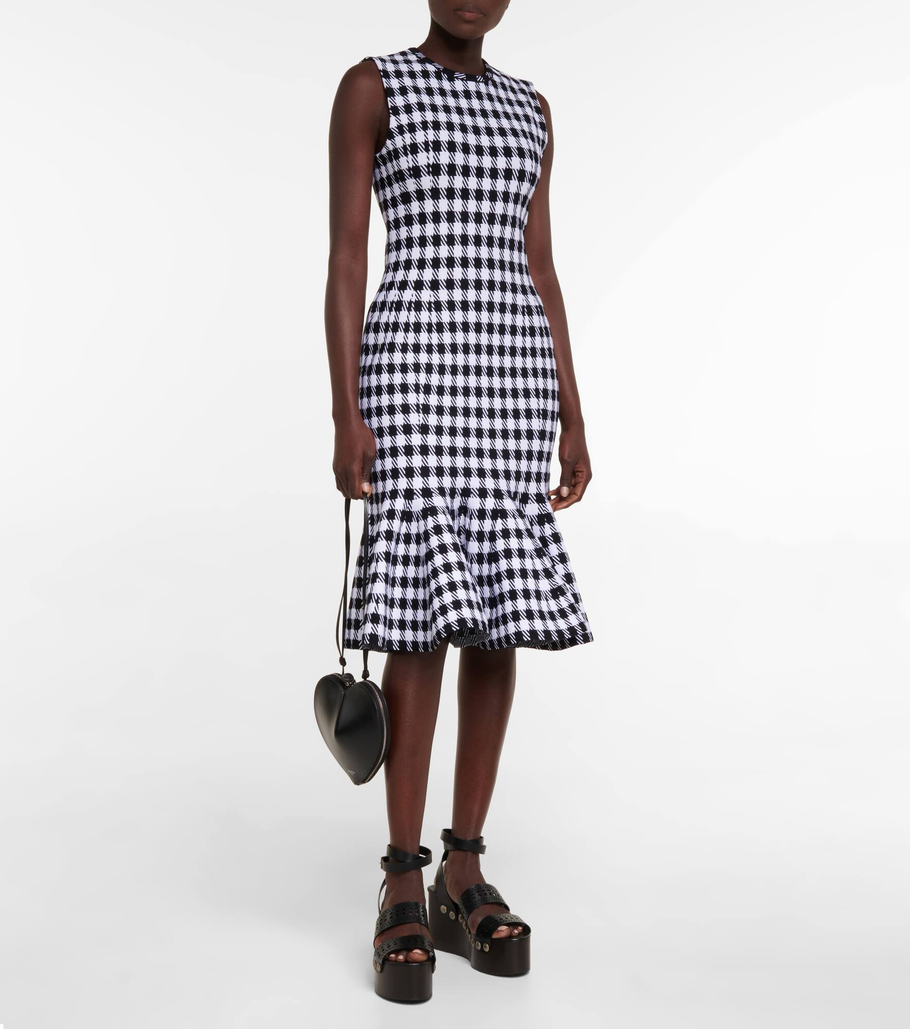 Vichy pleated minidress - 2