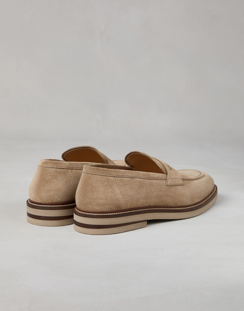 Brunello Cucinelli Suede penny loafers outlook