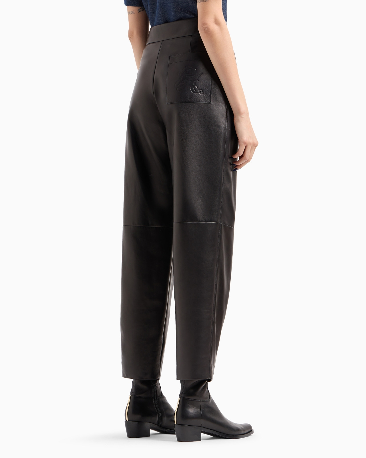 STRAIGHT-CUT, NAPPA-LEATHER TROUSERS - 3