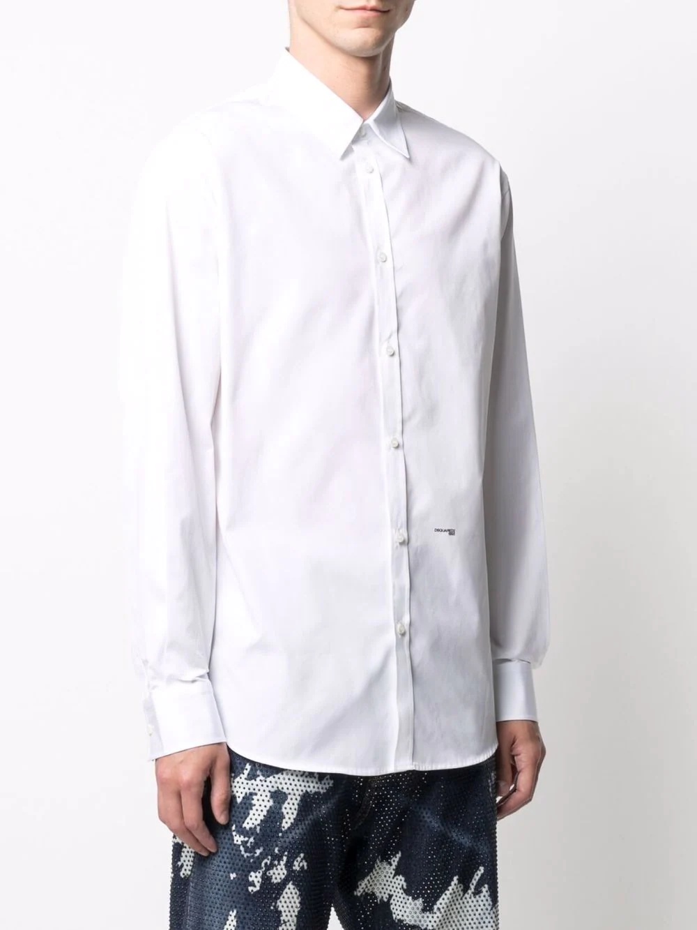 embroidered-logo detail shirt - 3