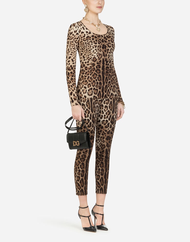 Leopard-print charmeuse top - 5