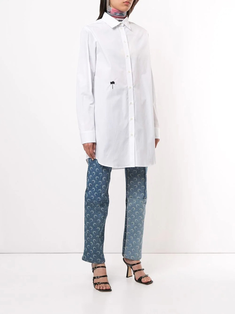 palm-tree motif long-line shirt 3