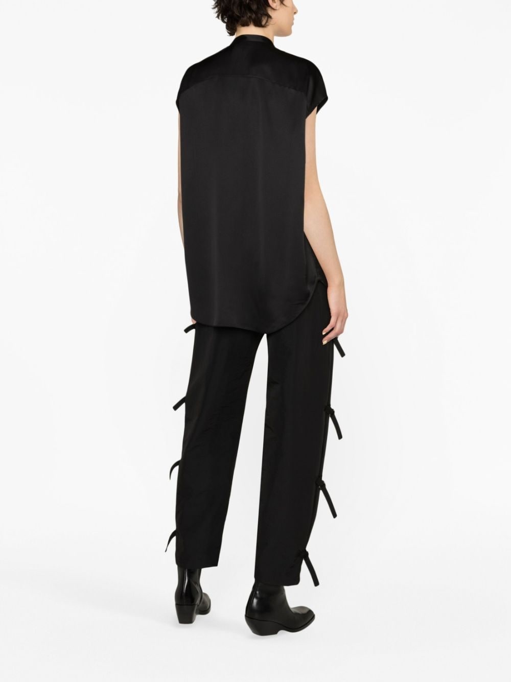 ruffle-trim silk shirt - 3