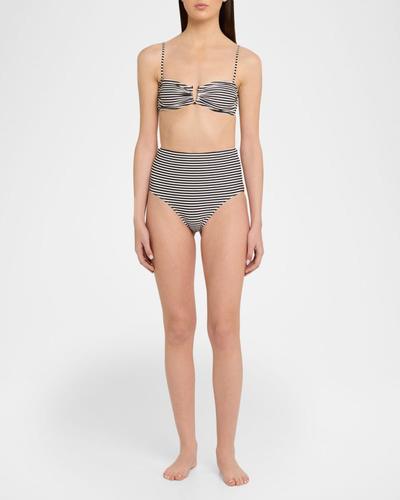NILI LOTAN Striped Bandeau Bikini Top outlook