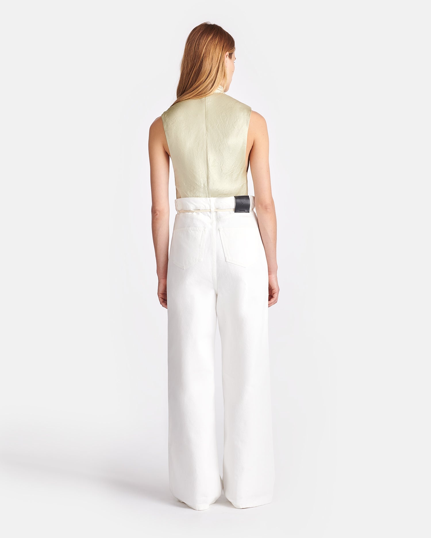 Crinkled-Satin Turtleneck Top - 7