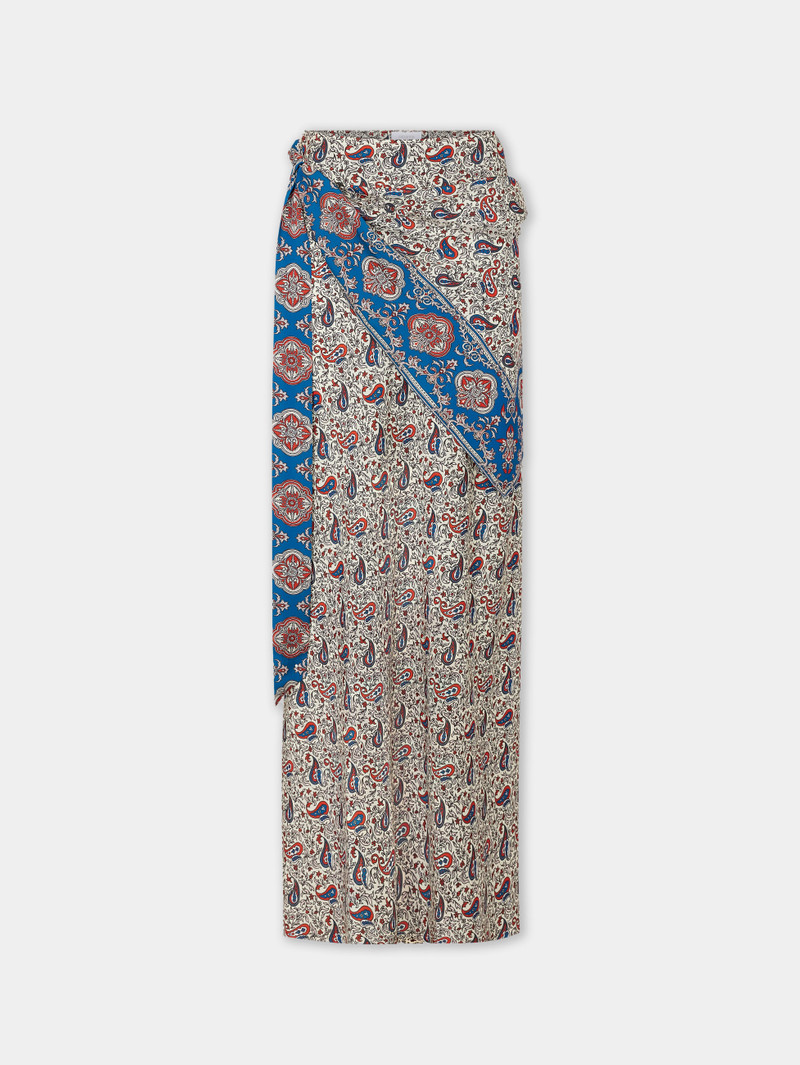 LONG SKIRT IN PRINTED SATIN 1