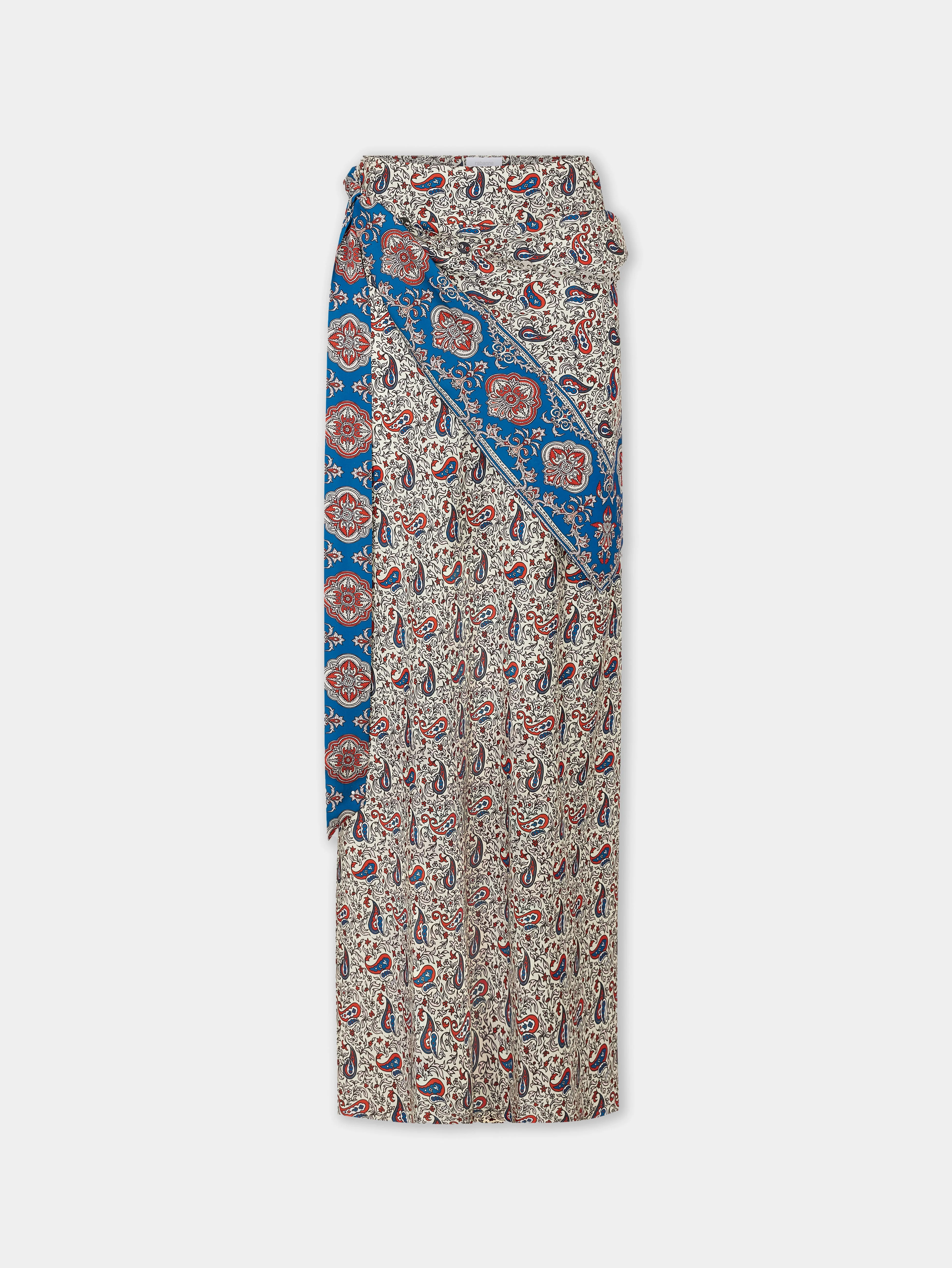 LONG SKIRT IN PRINTED SATIN - 1