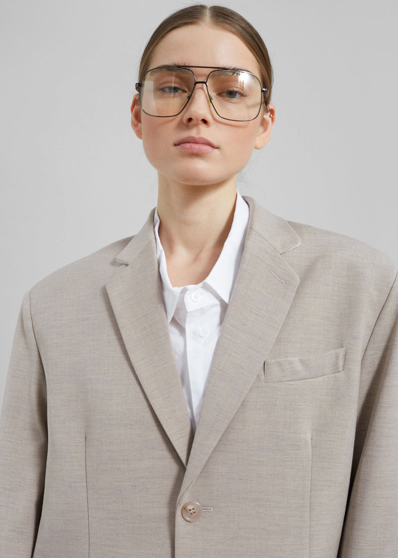 Gelso Oversized Blazer - Light Taupe Melange 9