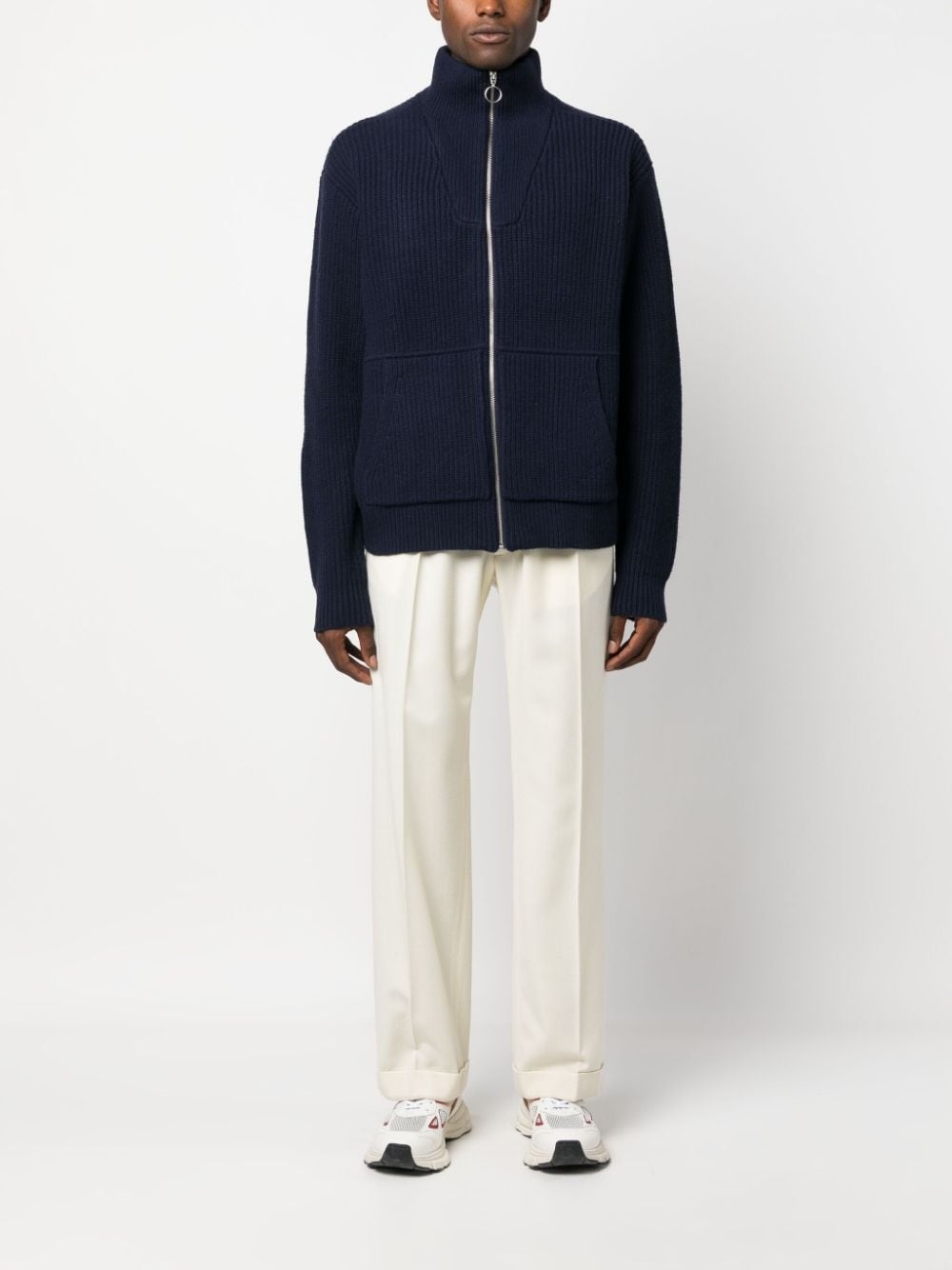 zip-up wool cardigan - 2