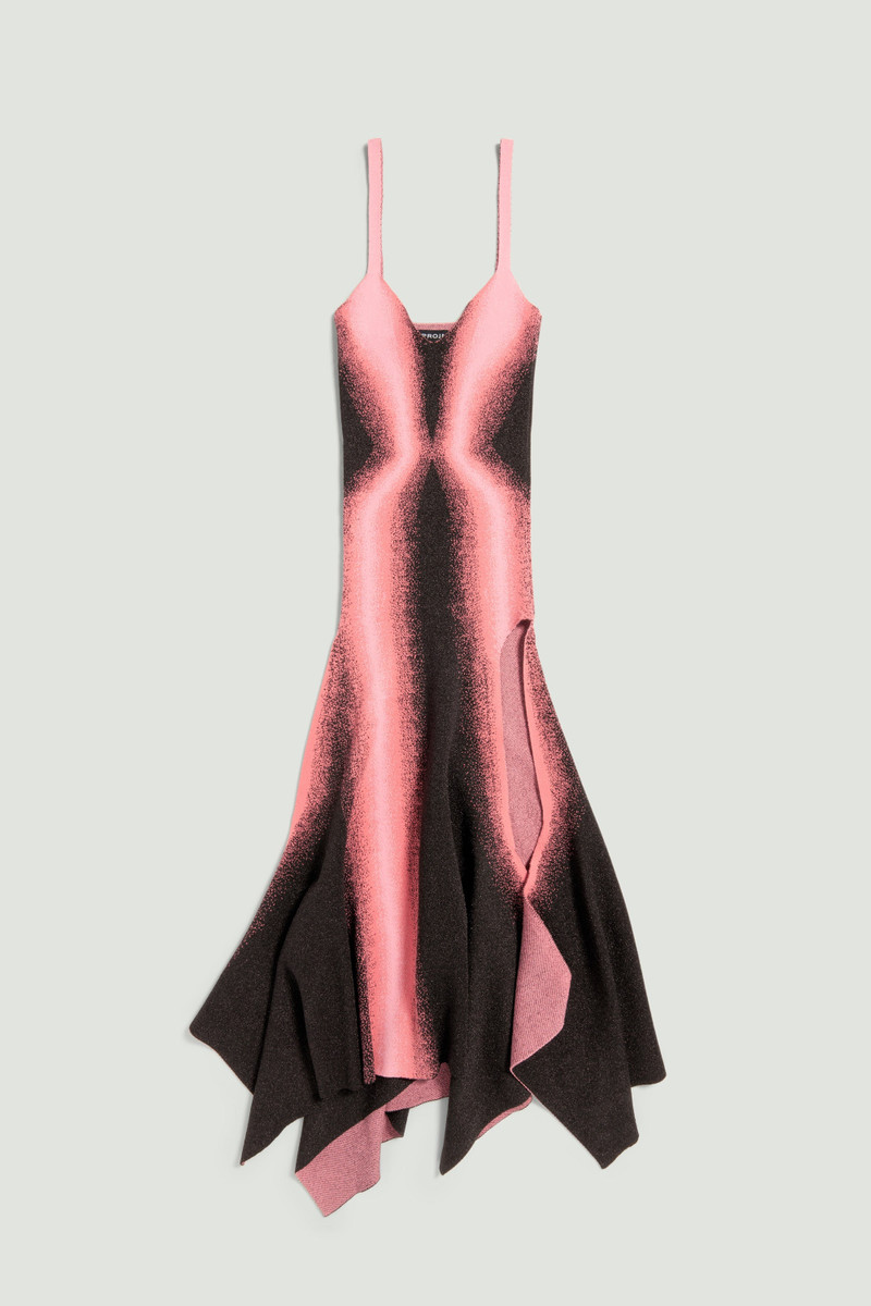 GRADIENT KNIT HIGH SLIT DRESS - 1
