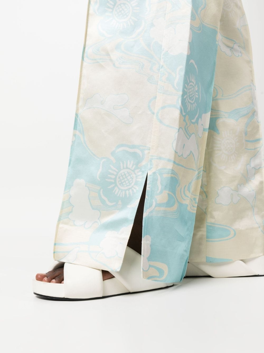 abstract-print straight leg trousers - 5