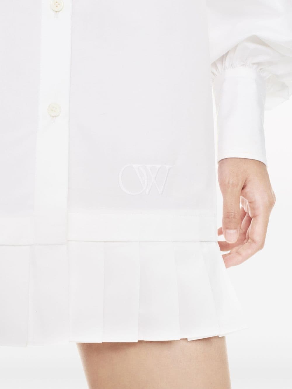 poplin pleated shirt dress - 5