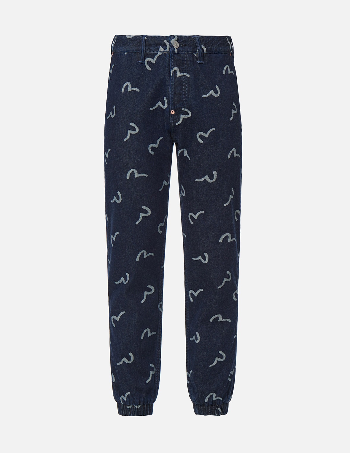 ALLOVER SEAGULL JACQUARD DENIM JOGGER PANTS - 1