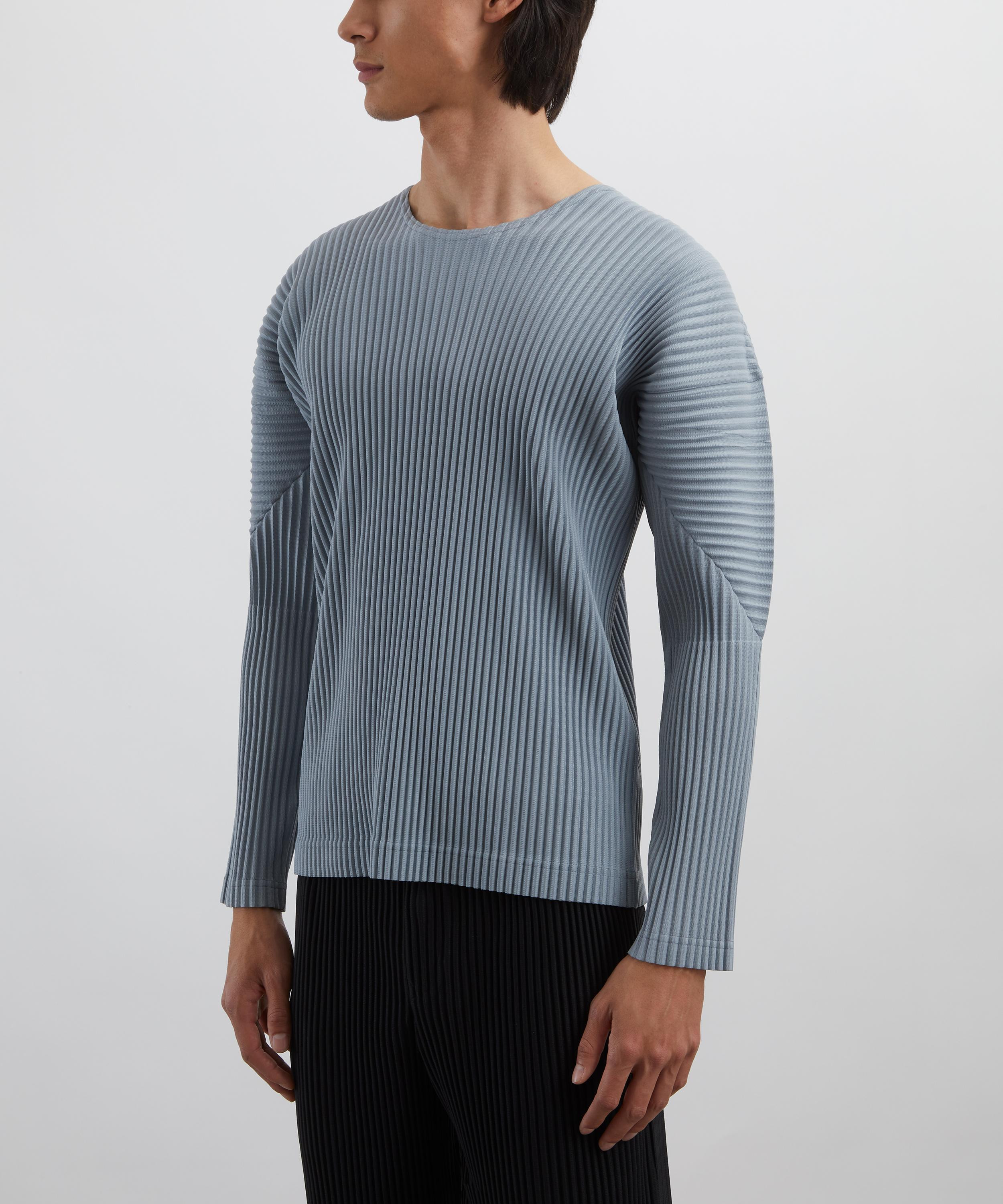 COLOURS PLEATS Grey Blue Pleated Top - 3