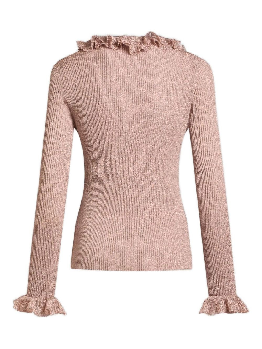 lurex-detail ruffled blouse - 5