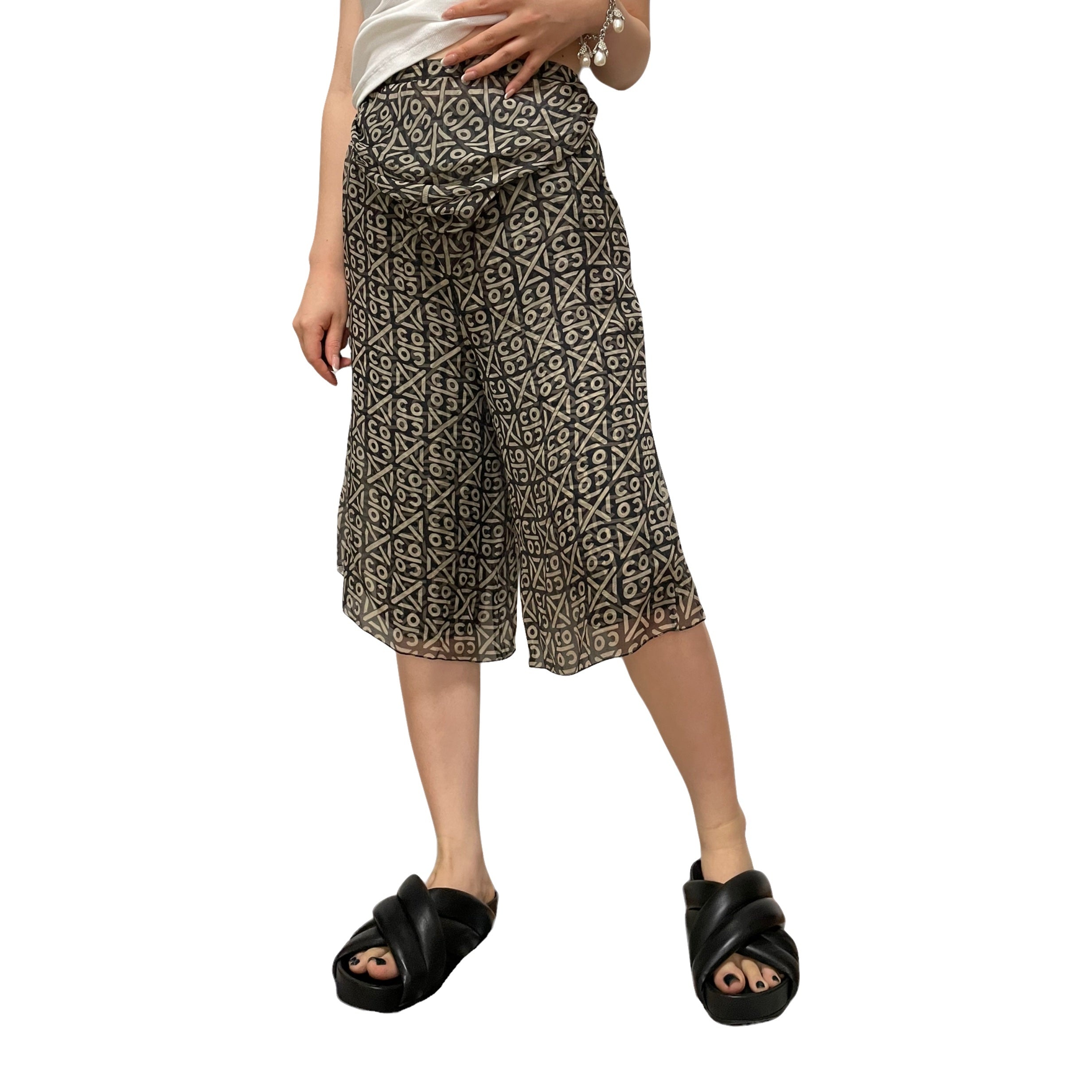 CHANEL Fall Winter 2000 Coco Logo Cropped Gaucho Pants - 6