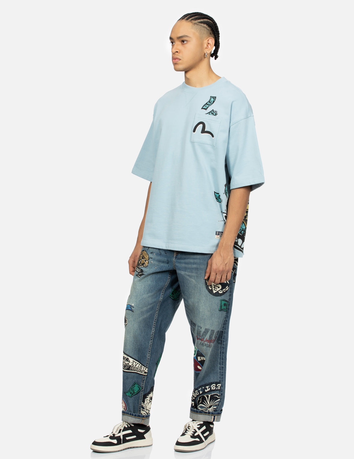 Take A Chance Print Relax Fit Jeans - 4