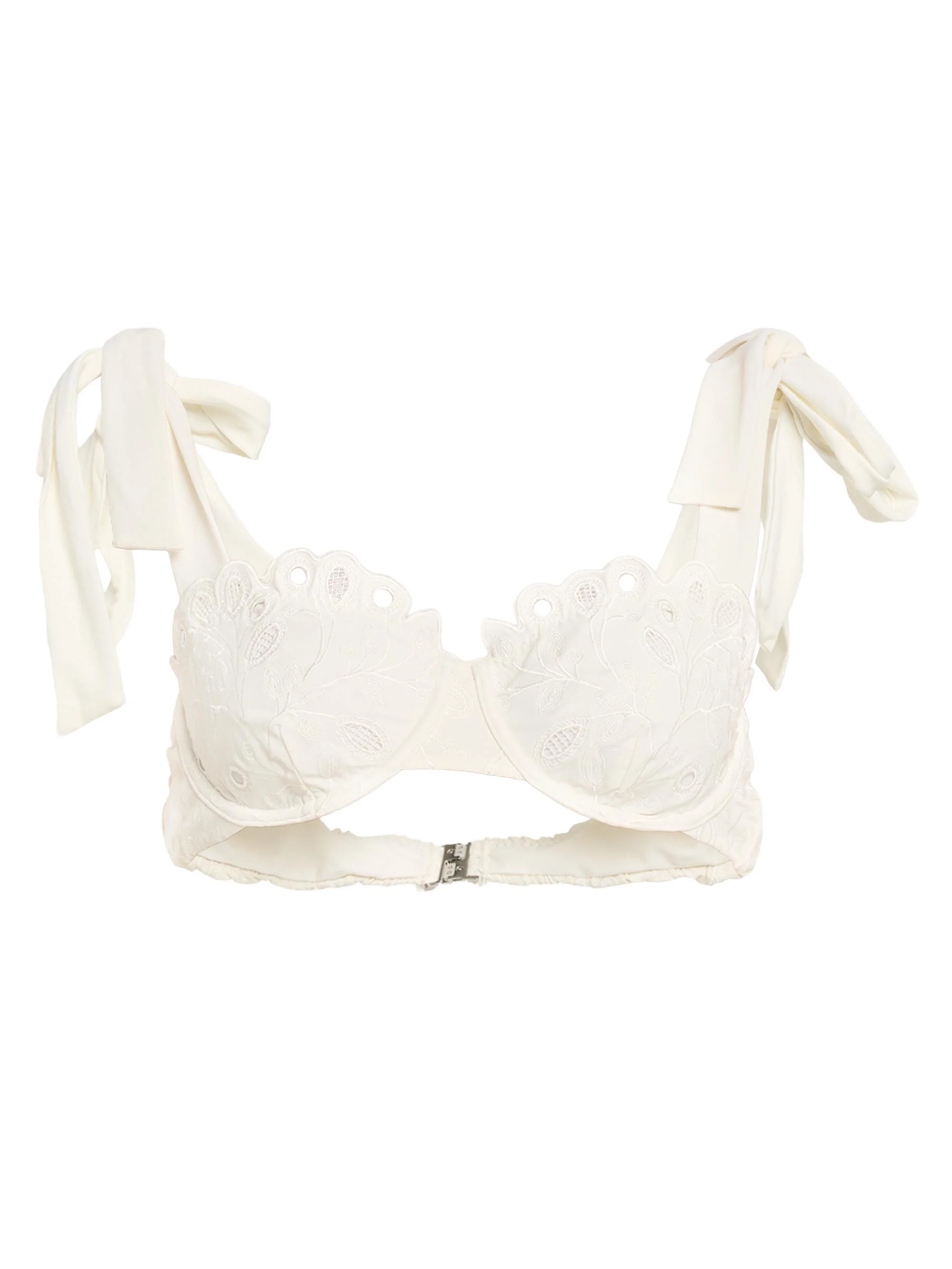 Women's Sofie Embroidered Bikini Top - Ivory - 1