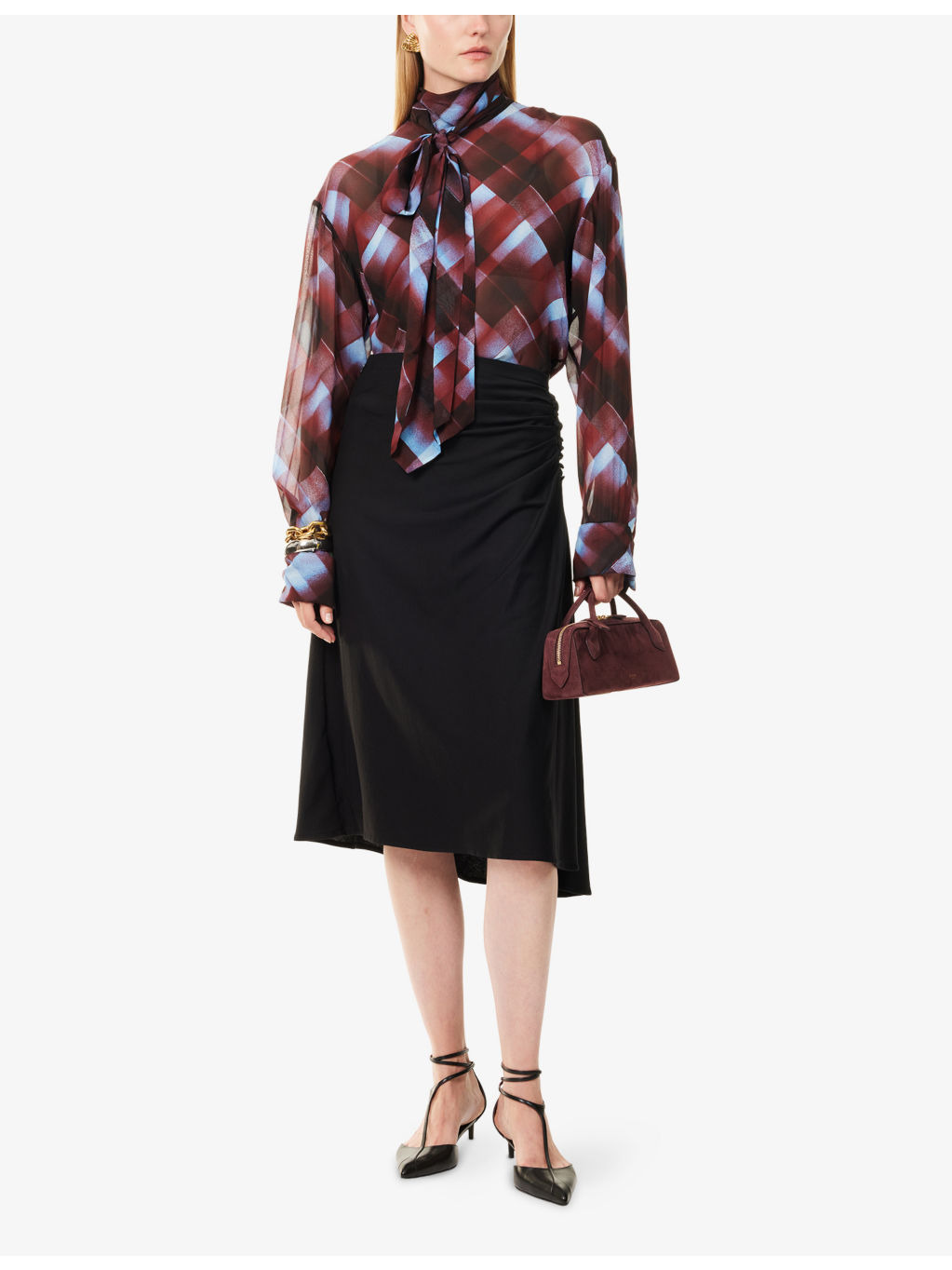 Hevira Draped Cotton-Jersey Midi Skirt - 2