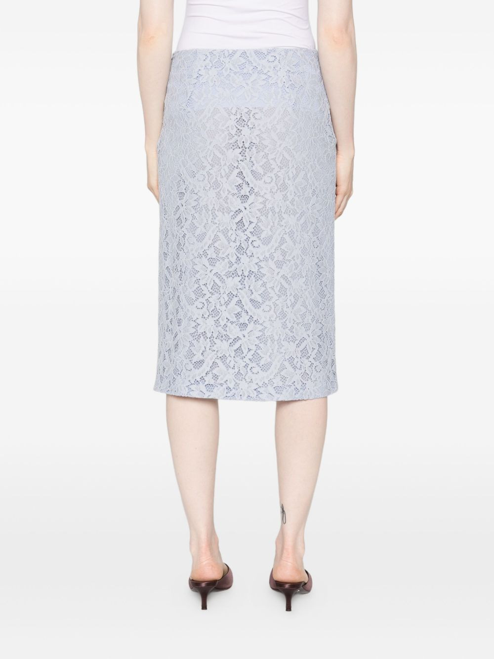 lace floral midi skirt - 4