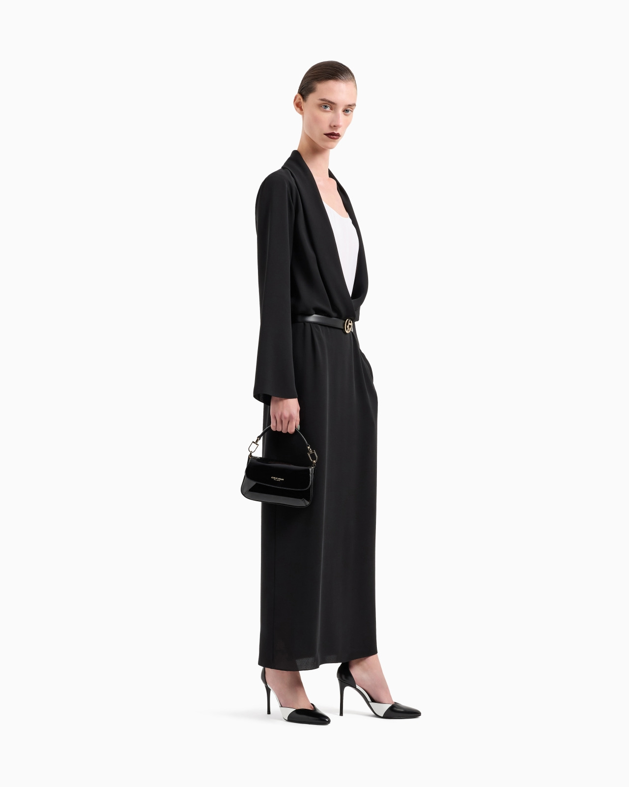 TWO-TONE BRUSHED LEATHER COURT SHOES WITH A STRAP - 6