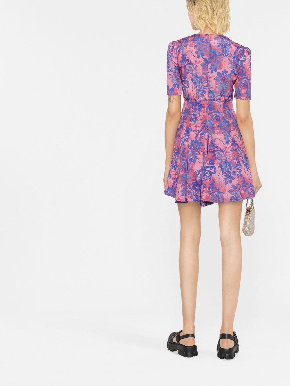 floral-print flared mini dress - 4