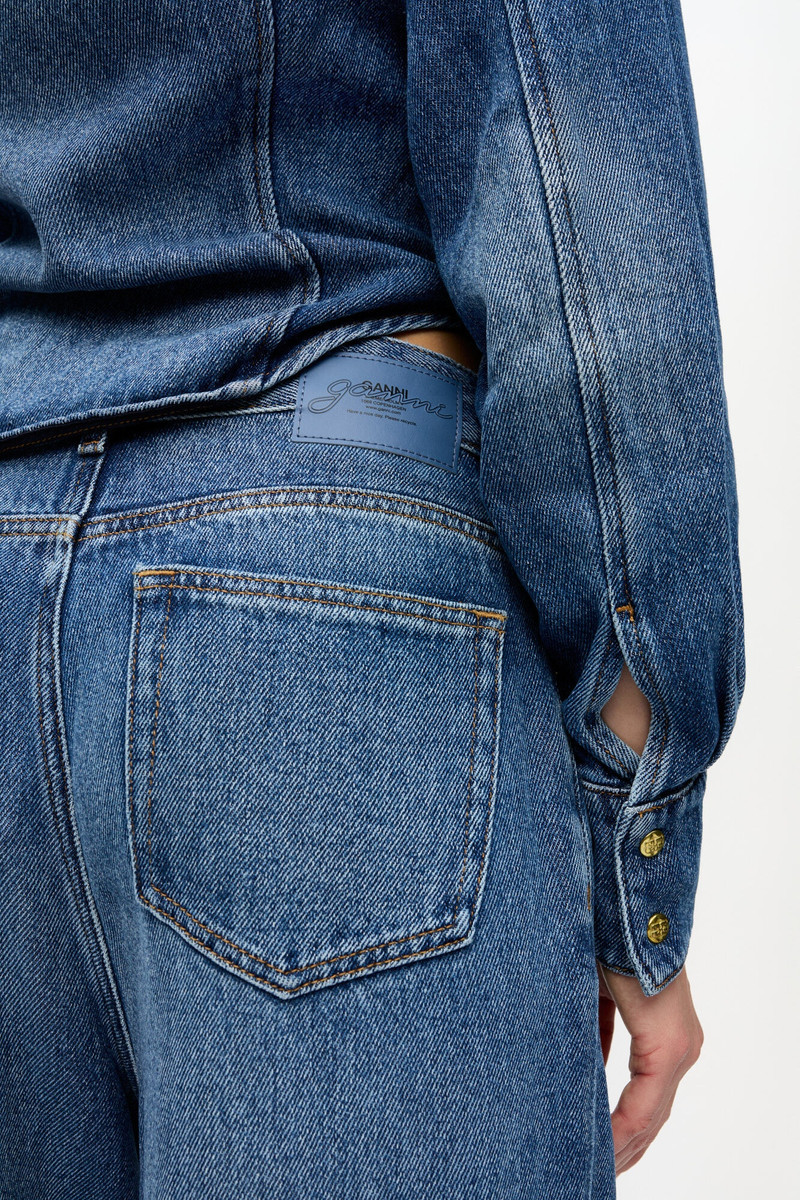 BLUE LIGHT DENIM PLEATED JEANS 5