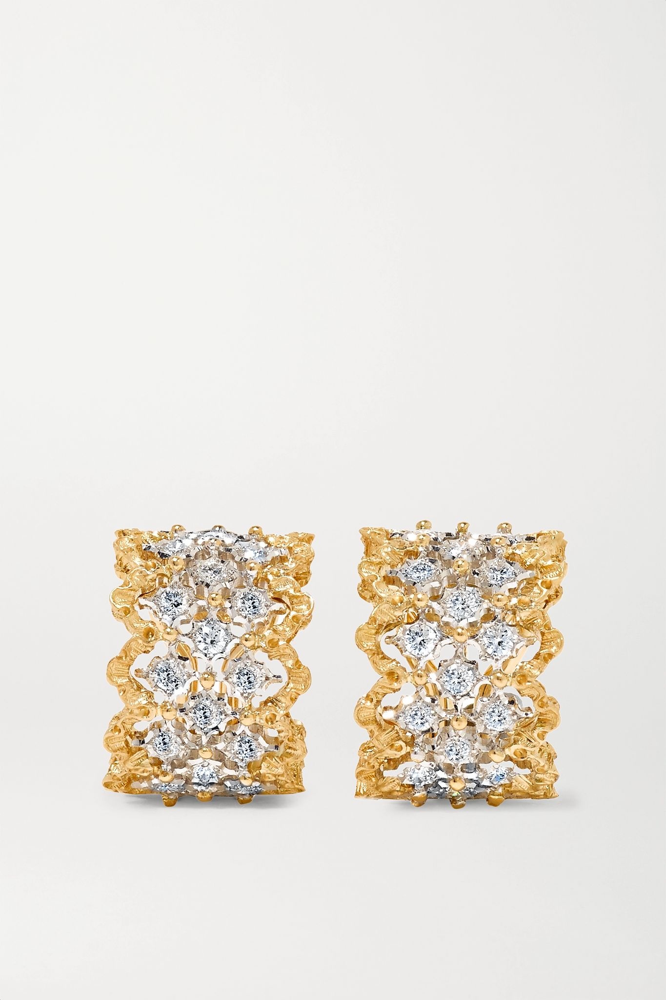 Rombi 18-karat yellow and white gold diamond earrings - 1