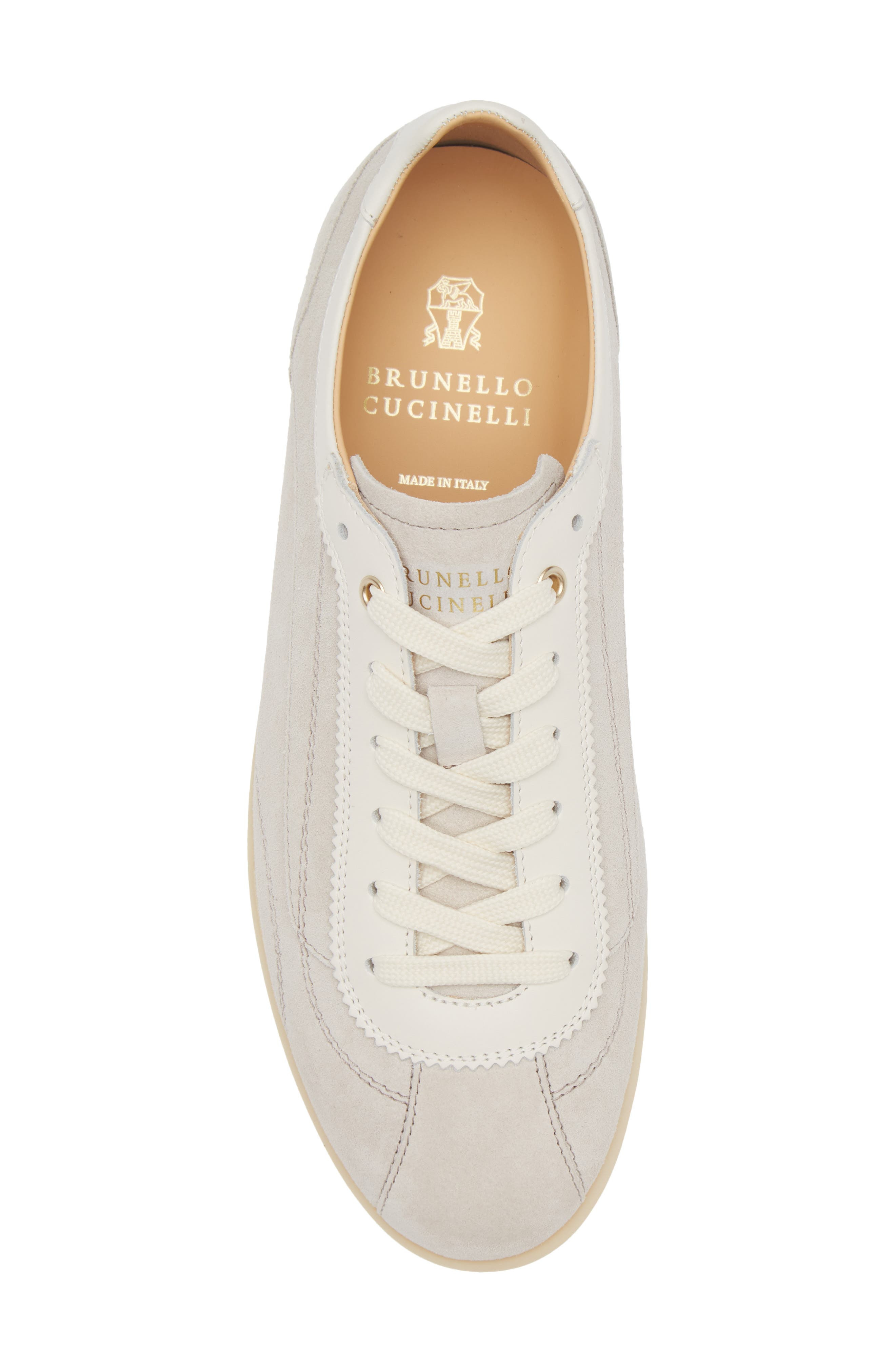 Brunello Cucinelli Low Top Sneaker in Cin78 Limestone at Nordstrom - 5