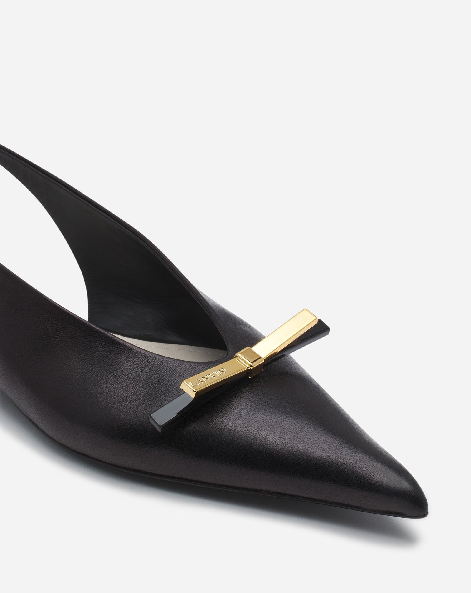 LANVIN BOW LEATHER SLINGBACK - 5