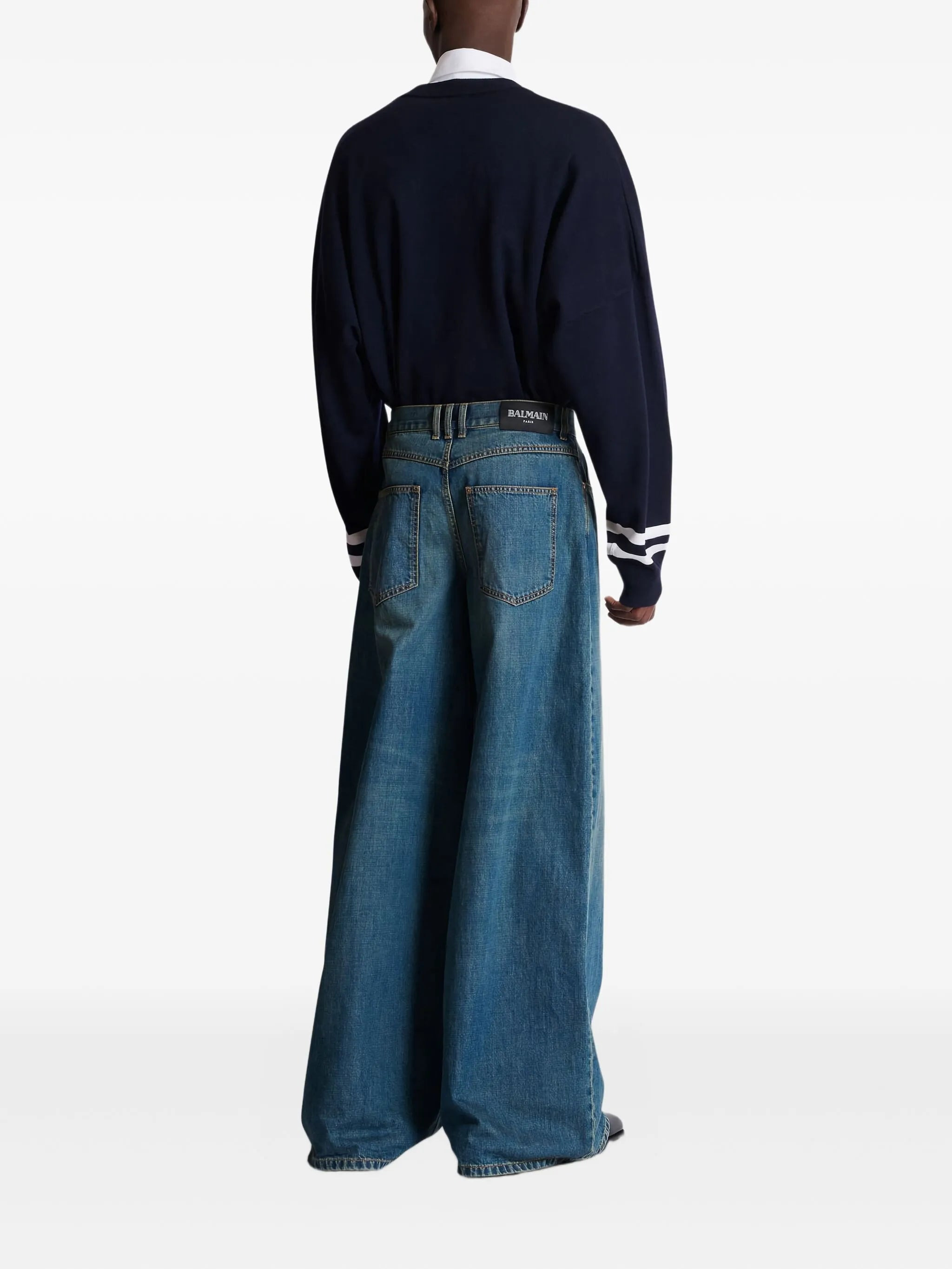 faded wide-leg jeans - 4