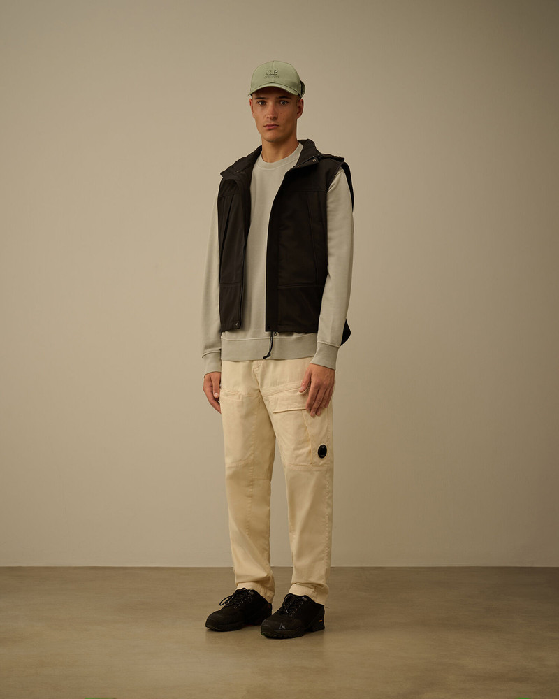 C.P. Company Brushed and Emerized Diagonal Fleece Crewneck Logo Sweatshirt outlook