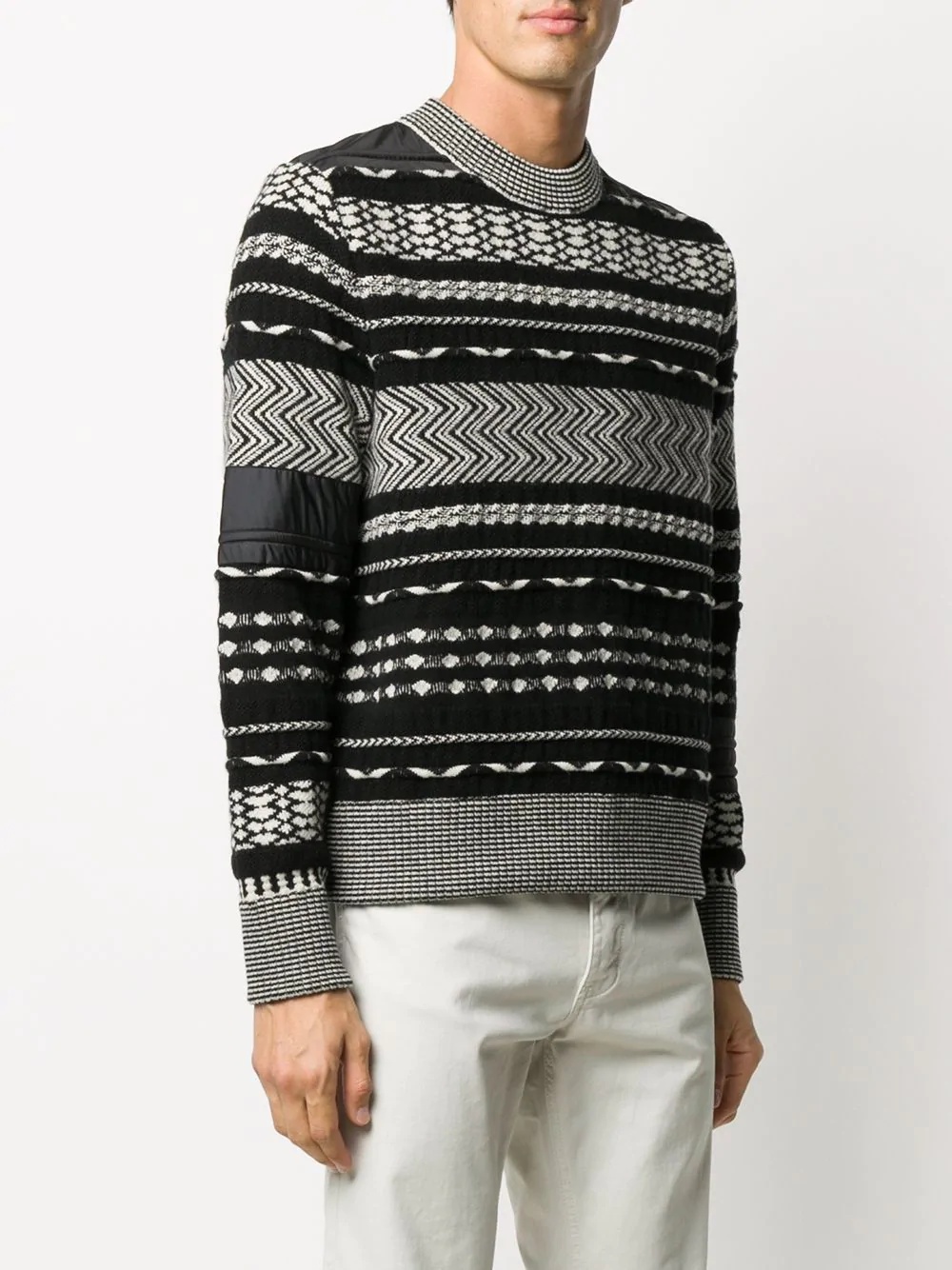 monochrome wool knit jumper - 3