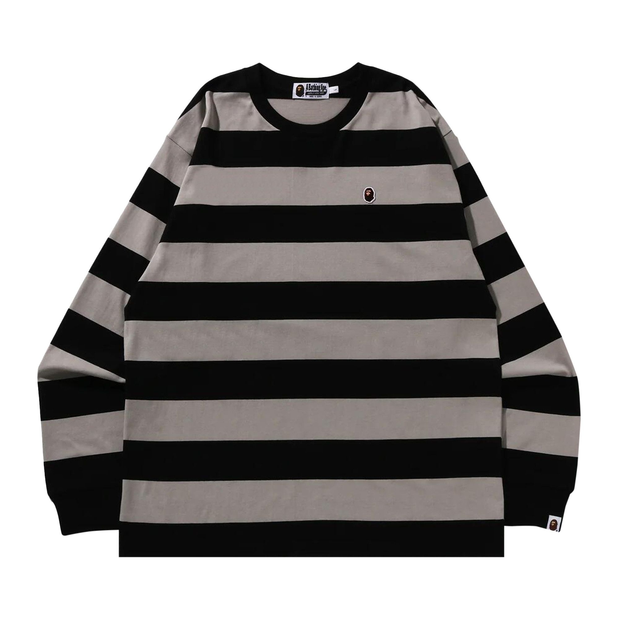 BAPE Ape Head One Point Hoop Long-Sleeve Tee 'Black' - 1